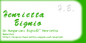 henrietta bignio business card